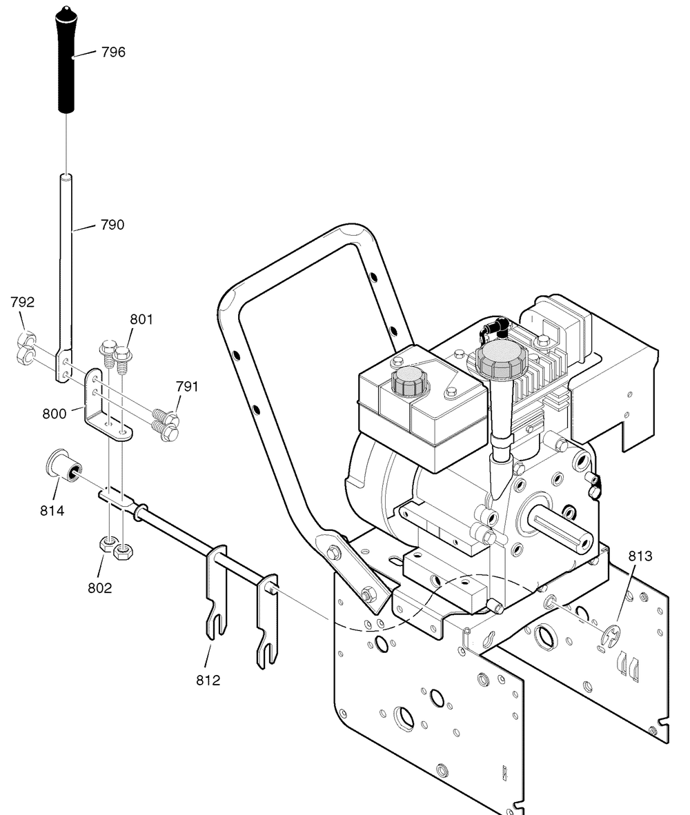 Shift Yoke Diagram and Parts List for 622505X105A 2004 Briggs and Stratton Snow Blower
